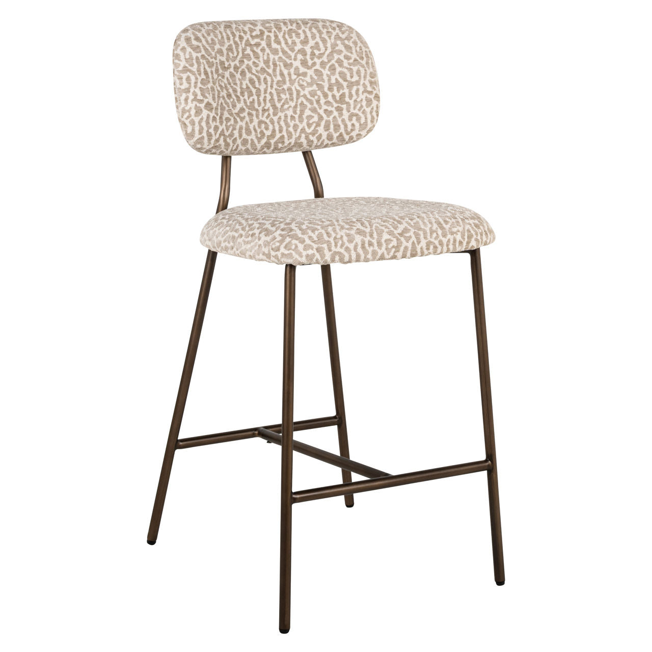 Counter stool Xenia beige leopard fire retardant (Set of 2)
